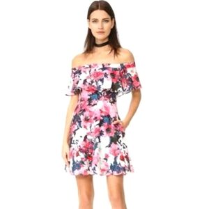 Black Halo Strapless Floral Dress
